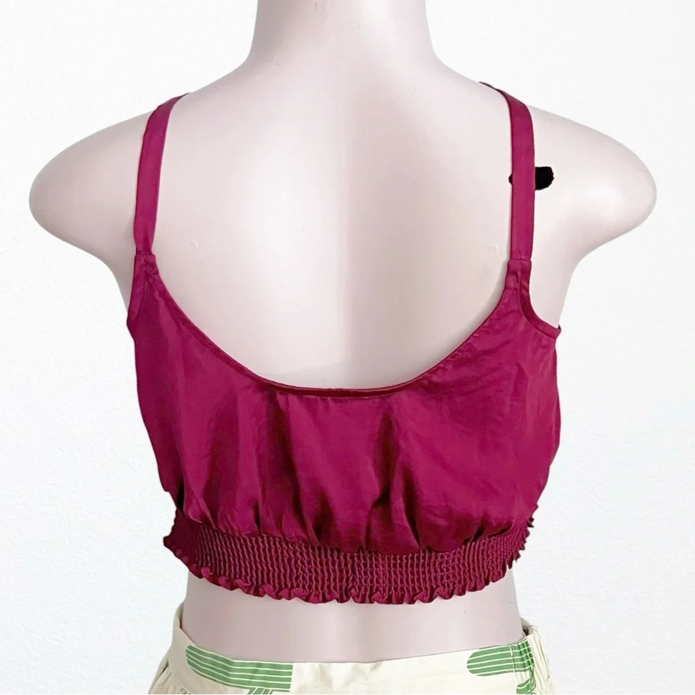 Free People Intimate You Honey Brami Satin Cami Top SZ S Pomegranate